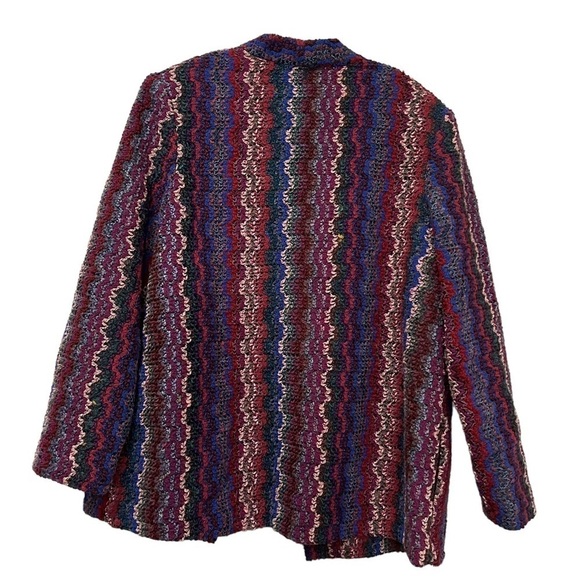 Vintage Large 38 Lady Graff Wool Mohair Chenille Woven Open Lined Sweater C - Picture 2 of 6